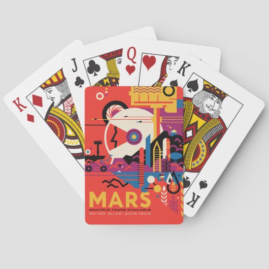 Retro Space Poster - Mars Exploration Program. Pokerkaarten (Achterkant)
