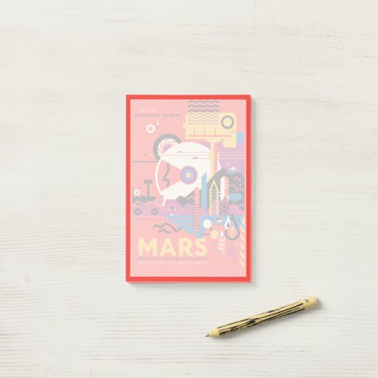 Retro Space Poster - Mars Exploration Program. Post-it® Notes (Op bureau)
