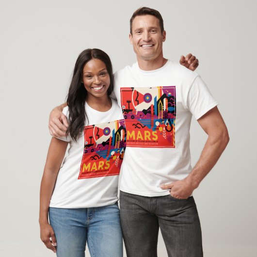 Retro Space Poster - Mars Exploration Program. T-shirt (Unisex)