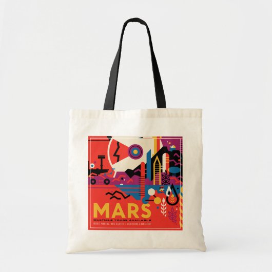 Retro Space Poster - Mars Exploration Program. Tote Bag (Voorkant)