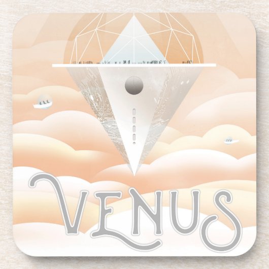 Retro Space Poster-Observatory in het zonnestelsel Bier Onderzetter (Voorkant)