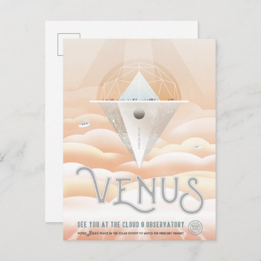 Retro Space Poster-Observatory in het zonnestelsel Briefkaart (Voorkant / Achterkant)