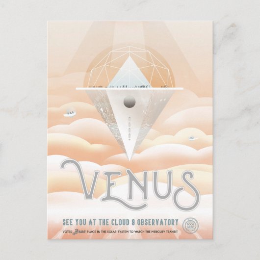 Retro Space Poster-Observatory in het zonnestelsel Briefkaart (Voorkant)