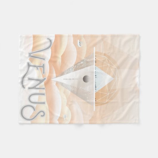 Retro Space Poster-Observatory in het zonnestelsel Fleece Deken (Voorkant (Horizontaal))