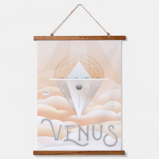 Retro Space Poster-Observatory in het zonnestelsel Hangend Wandkleed (Voorkant)