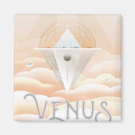 Retro Space Poster-Observatory in het zonnestelsel Magneet (Voorkant)