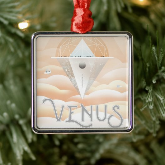 Retro Space Poster-Observatory in het zonnestelsel Metalen Ornament (Boom)