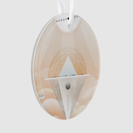 Retro Space Poster-Observatory in het zonnestelsel Ornament (voorkant)