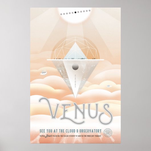 Retro Space Poster-Observatory in het zonnestelsel Poster (Voorkant)