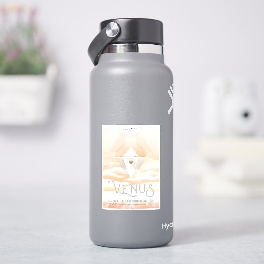 Retro Space Poster-Observatory in het zonnestelsel Sticker (HydroFlask)