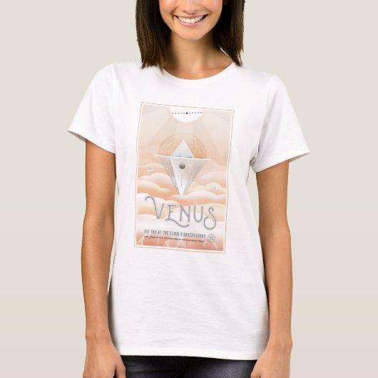 Retro Space Poster-Observatory in het zonnestelsel T-shirt (Voorkant)