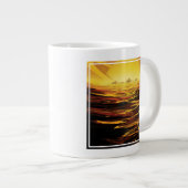 Retro Space Poster - Titan, de grootste maan van S Extra Grote Beker (Voorkant rechts)