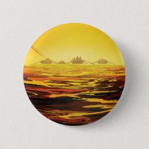 Retro Space Poster - Titan, de grootste maan van S Ronde Button 5,7 Cm