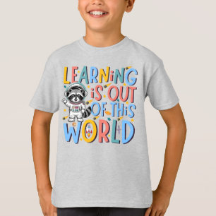 Retro Space Raccoon Leren Is Uit Deze Wereld T-shirt