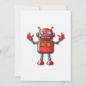 Retro Space Robot Verjaardagsfeestuitnodigingen Kaart (Achterkant)