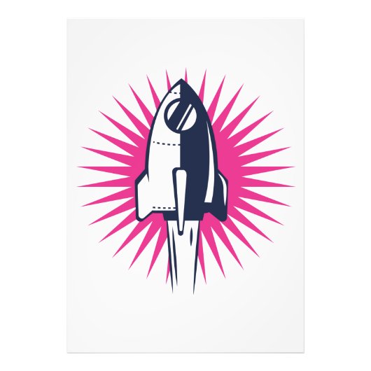 Retro Space Rocket Foto Afdruk (Voorkant)