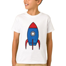 Retro Space Rocket Kinder T-Shirt