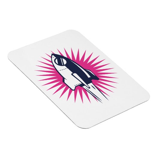 Retro Space Rocket Magneet (Rechterzijde)