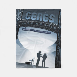 Retro Space Travel Poster Dwerg Planet Ceres. Fleece Deken