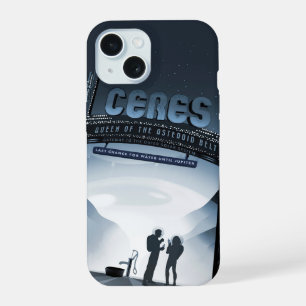 Retro Space Travel Poster Dwerg Planet Ceres. iPhone 15 Hoesje