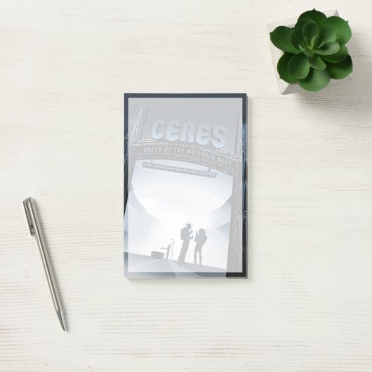 Retro Space Travel Poster Dwerg Planet Ceres. Post-it® Notes (Kantoor)