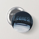 Retro Space Travel Poster Dwerg Planet Ceres. Ronde Button 5,7 Cm (Voorkant /achterkant)