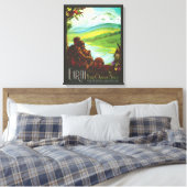 Retro Space Travel Poster-Een Aarde Wetenschap Mis Canvas Afdruk (Insitu (Slaapkamer))