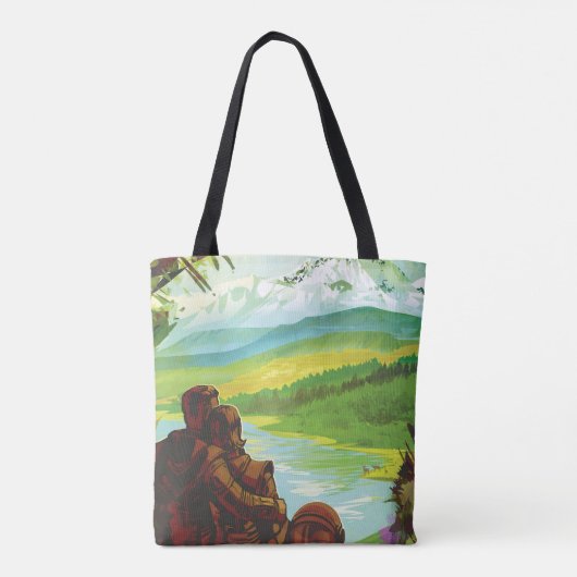 Retro Space Travel Poster-Een Aarde Wetenschap Mis Draagtas (Achterkant)