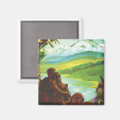 Retro Space Travel Poster-Een Aarde Wetenschap Mis Magneet (Voorkant / Achterkant)