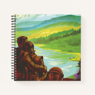 Retro Space Travel Poster-Een Aarde Wetenschap Mis Notitieboek