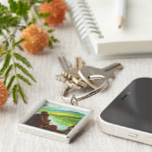 Retro Space Travel Poster-Een Aarde Wetenschap Mis Sleutelhanger (Zijkant)