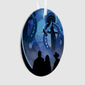 Retro Space Travel Poster - Jupiter's Moon Europa. Ornament (voorkant)