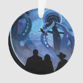 Retro Space Travel Poster - Jupiter's Moon Europa. Ornament (voorkant)