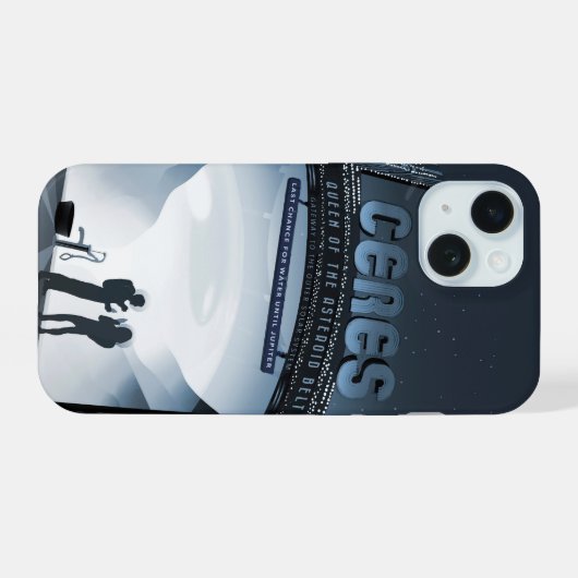 Retro Space Travel Poster-Nwarf Planet Ceres. (Verso Horizontal)