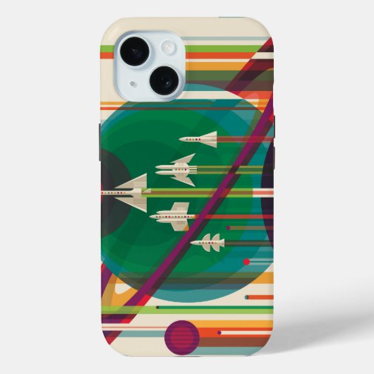 Retro Space Travel Poster - Zonnestelsel Grand Tou Case-Mate iPhone Case (Achterkant)