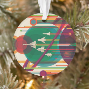Retro Space Travel Poster - Zonnestelsel Grand Tou Ornament