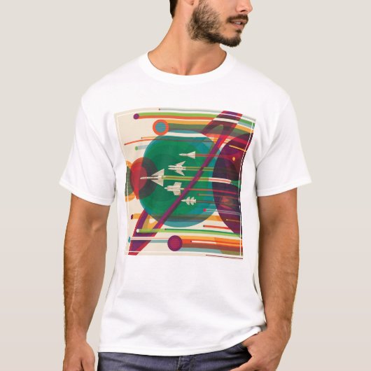 Retro Space Travel Poster - Zonnestelsel Grand Tou T-shirt (Voorkant)