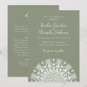 Retro Spanish Abstract Floral Mandala Wedding Kaart (Voorkant / Achterkant)