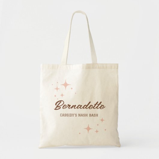 Retro Sparkles Script Name en Event Tote Bag (Voorkant)
