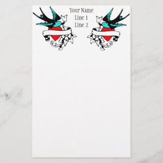 Retro Sparrow Tattoo Multomap Briefpapier