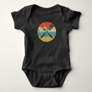 Retro spatel en vork icoon BBQ Cookout Romper
