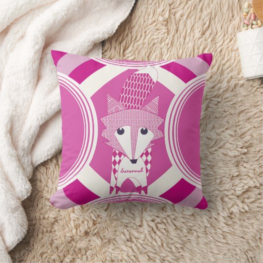 Retro Speciaal roze vos Pillow Kussen (Deken)