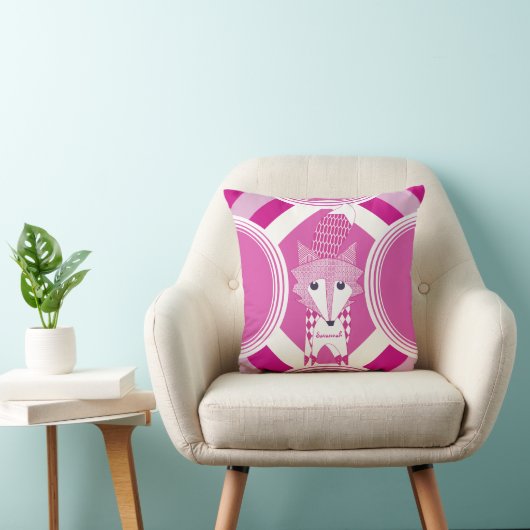 Retro Speciaal roze vos Pillow Kussen (Stoel)