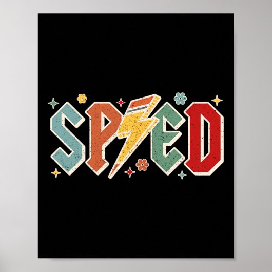 Retro Sped Leraar Potlood Bliksemschicht Terug naa Poster (Voorkant)