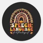 Retro Speech Therapy Speech Language Patholoog F Ronde Sticker (Voorkant)