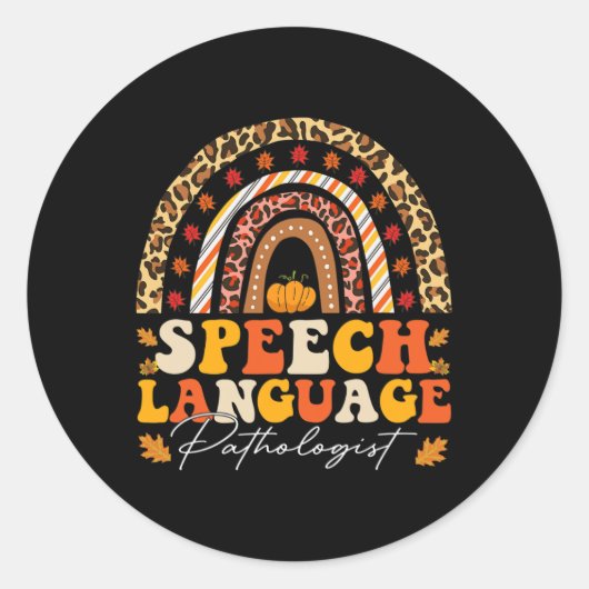 Retro Speech Therapy Speech Language Patholoog F Ronde Sticker (Voorkant)