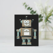 Retro Speelgoed Robot Briefkaart (dk) (Staand voorkant)