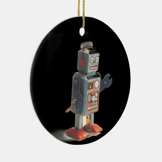 Retro Speelgoed Robot Keramisch Ornament (Rechts)