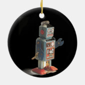 Retro Speelgoed Robot Keramisch Ornament (Achterkant)