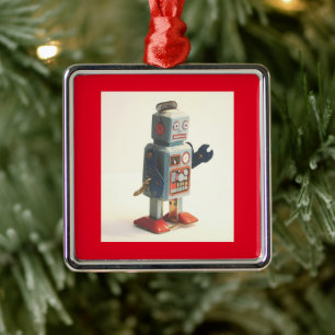 Retro Speelgoed Robot Metalen Ornament